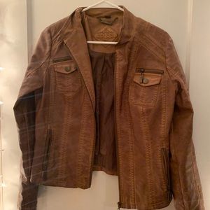 Brown leather jacket